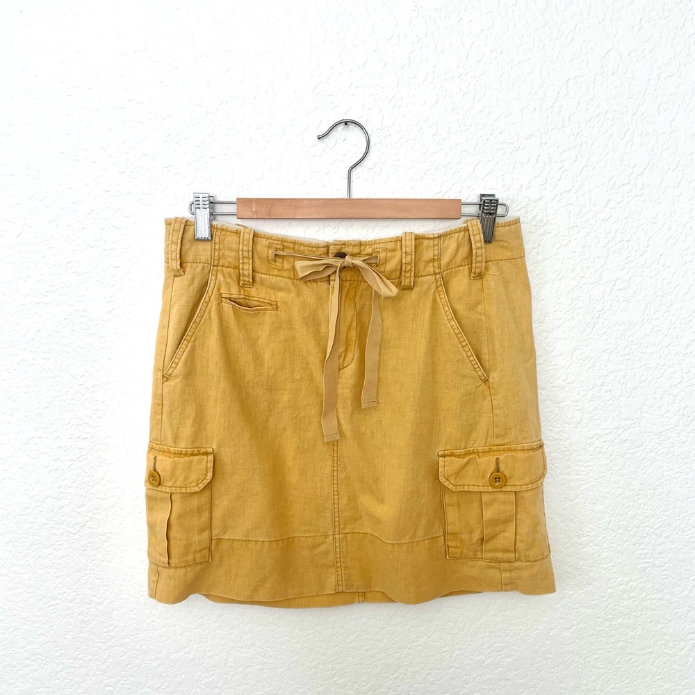 Paper Boy Cargo Mini Skirt Drawstring Mustard - size 4